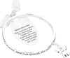 Women's Inspirational Quotes With Dangling Charm Silver Tone Stretch Bangle Bracelet, 2.5" (May God Bless Mom)