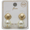 Chic 18k Gold Dipped Classic Earrings with Sterling Silver Posts (Pearl Dangle 1")