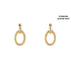 Chic 18k Gold Dipped Classic Earrings with Sterling Silver Posts (Twisted Oval Hoop 1")