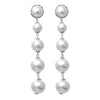 Women's Stunning Five Tier Shoulder Duster Graduated Drop Simulated Pearl Hypoallergenic Earrings, 4.5"