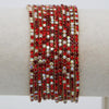 Crystal Rhinestone Stretch Bracelets, Stacking Style, Set of 12, 6.75 Inch (Gold Tone Verigated Red w/AB)