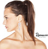 Crystal Rhinestone Bubble Dangle Statement Earrings 3.25 Inches (Clear Crystal Rose Gold Tone)