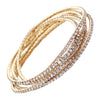 Women's Stunning Set of 5 Rhinestone Stretch Bracelets