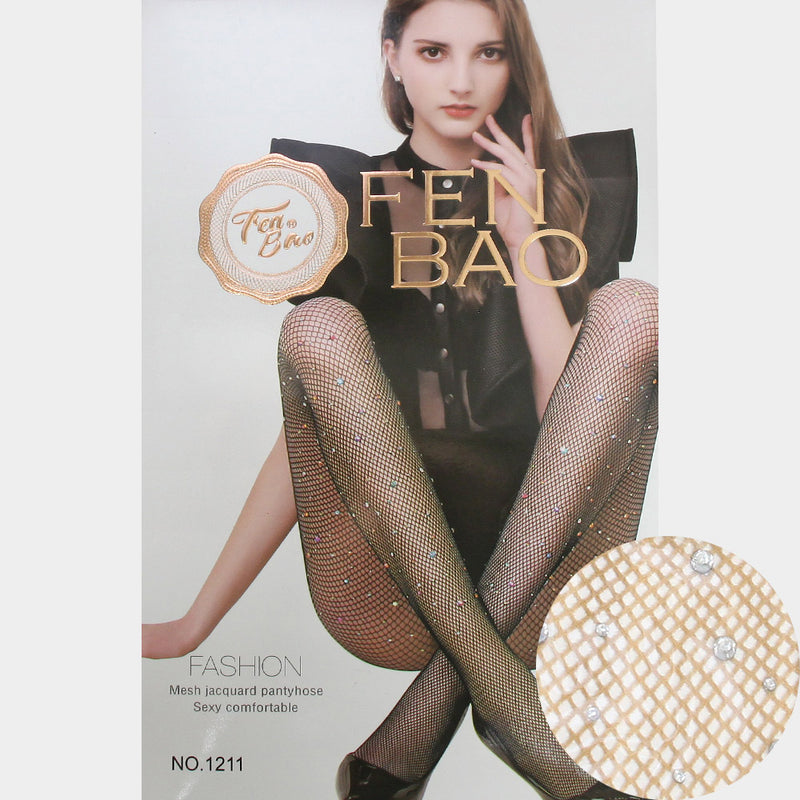 Halloween Costume Crystal Embellished Fishnet Pantyhose Tights
