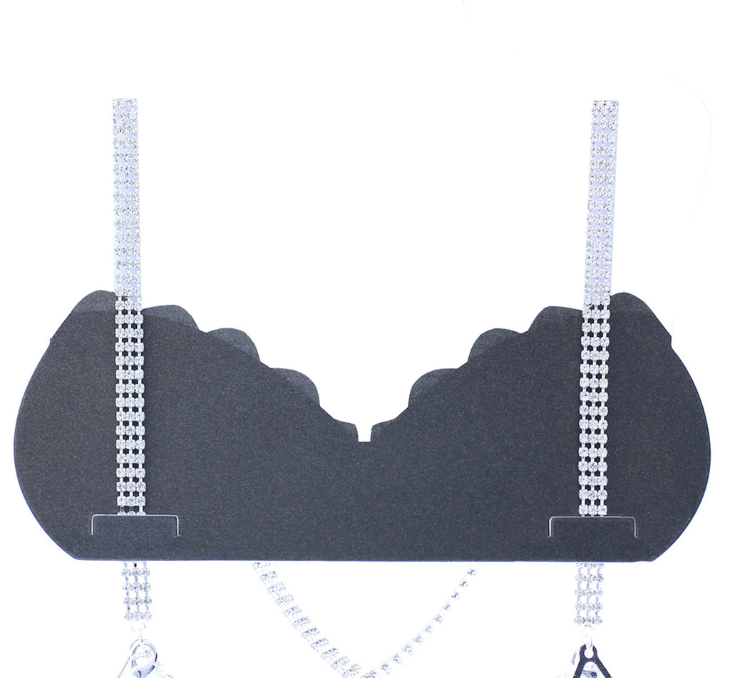 Stunning Silver Tone Detachable Crystal Rhinestone Bra Dress Straps (Triple Row)