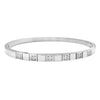 Chic And Stunning CZ Crystals In Stainless Steel Stackable Hinged Cuff Designer Bangle Bracelet, 6.5" (Stainless Steel Square Pattern)