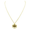 BEEutiful Burnished Gold Tone Queen Bee Honeycomb Charm Pendant Necklace, 18"+2" Extender Chain