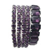 Stunning Statement Set Of 5 Colorful Crystal Rhinestone Stretch Bracelets, 6.75"