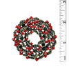 Sparkling Crystal Rhinestone Christmas Holiday Wreath Brooch With Pendant Loop, 2.25"