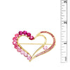 Sparkling Crystal Pink and Gold Tone Rhinestone Heart Brooch Pin