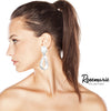 Women's Statement Polished Silver Tone Metal Teardrop Twist Hoop Dangle Clip on Style Earrings, 3.25"