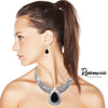 Women's Stunning Natural Howlite Stone Teardrop Western Statement Necklace And Earrings Set