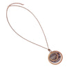Women's Stunning Natural Abalone Shell Statement Rose Gold Tone Medallion Pendant Necklace Earrings Set, 30"+3" Extender
