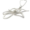 Women's Stunning Matte Silver Tone 3D Metal Flower Pendant On Snake Chain Necklace With Adjustable Slide Bead And Earrings Set, 39"