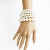Women's Statement Set Of 5 Stacking Pearl Bead Stretch Bracelets, 2.5" (Cream)