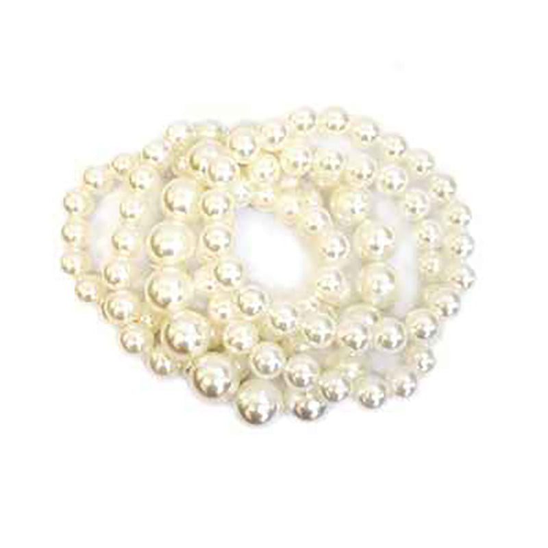 Copy of Statement Set of 5 Stacking Pearl Bead Stretch Bracelets, 2.5" (Cream)