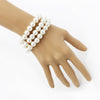 3 Strand 10mm Simulated Pearl Stretch Bracelet, 2.5" (Cream)