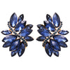 Dazzling Crystal Marquis Leaf Cluster Statement Clip On Earrings, 1.87"