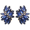 Dazzling Crystal Marquis Leaf Cluster Statement Clip On Earrings, 1.87"