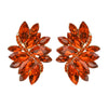 Dazzling Crystal Marquis Leaf Cluster Statement Clip On Earrings, 1.87"