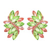 Dazzling Crystal Marquis Leaf Cluster Statement Clip On Earrings, 1.87"