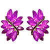 Dazzling Crystal Marquis Leaf Cluster Statement Clip On Earrings, 1.87"