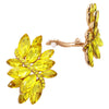 Dazzling Crystal Marquis Leaf Cluster Statement Clip On Earrings, 1.87"