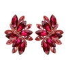 Dazzling Crystal Marquis Leaf Cluster Statement Clip On Earrings, 1.87"