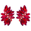 Dazzling Crystal Marquis Leaf Cluster Statement Clip On Earrings, 1.87"