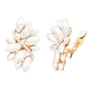 Dazzling Crystal Marquis Leaf Cluster Statement Clip On Earrings, 1.87"