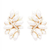 Dazzling Crystal Marquis Leaf Cluster Statement Clip On Earrings, 1.87"