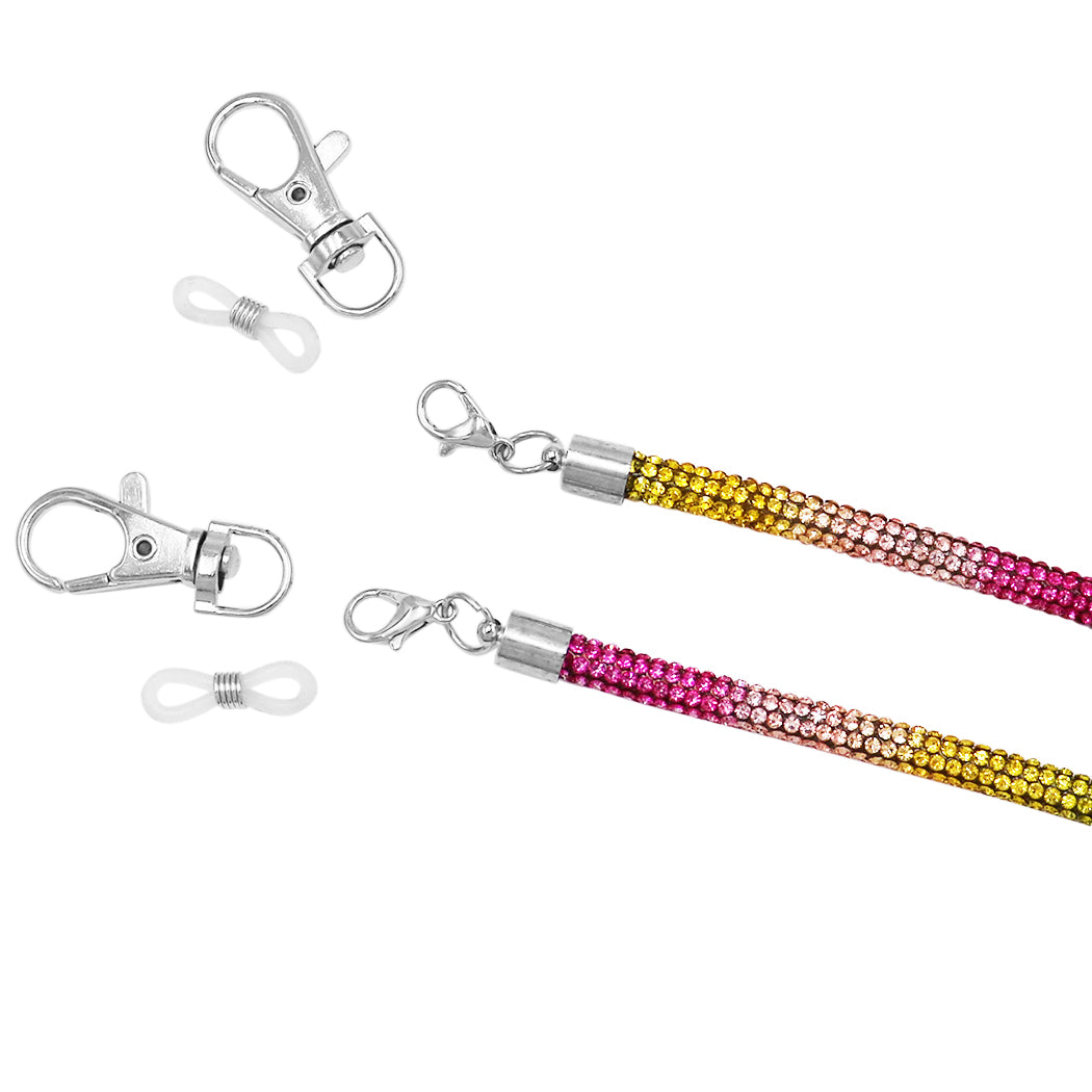 Crystal Rhinestone Tube Cord Necklace Chain Eyeglass Reader