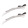 Beautiful Crystal Rhinestone Bow Bobby Pins Hair Barrette Clip Set of 2 Accessories, 2.5"