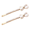 Beautiful Crystal Rhinestone Bow Bobby Pins Hair Barrette Clip Set of 2 Accessories, 2.5"