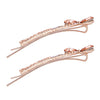 Beautiful Crystal Rhinestone Bow Bobby Pins Hair Barrette Clip Set of 2 Accessories, 2.5"