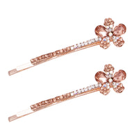 Copy of Beautiful Crystal Rhinestone Flower Bobby Pins Hair Barrette Clip Set of 2 Accessories, 2.5"