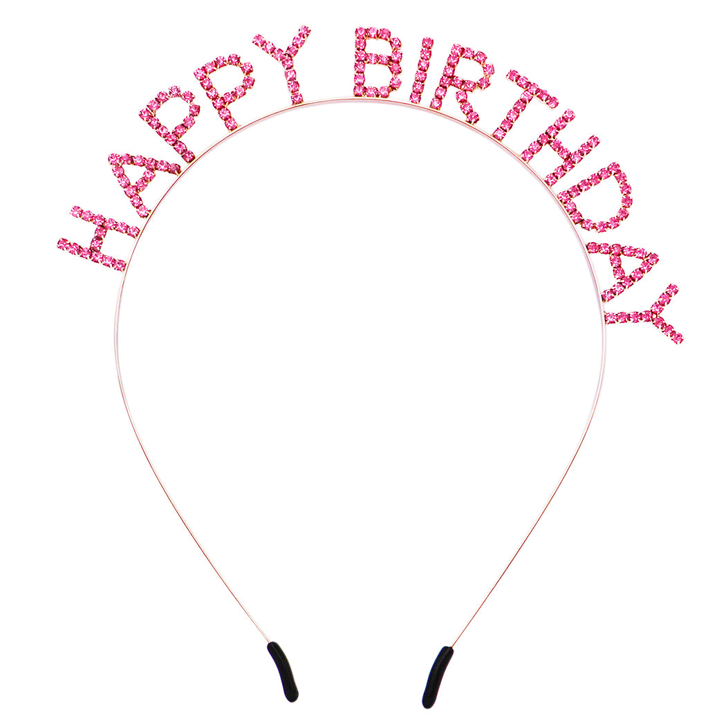 Rose Gold Happy Birthday Schärpe & Tiara Set – Strass-Krone & Schärpe Für Geburtstagspartys