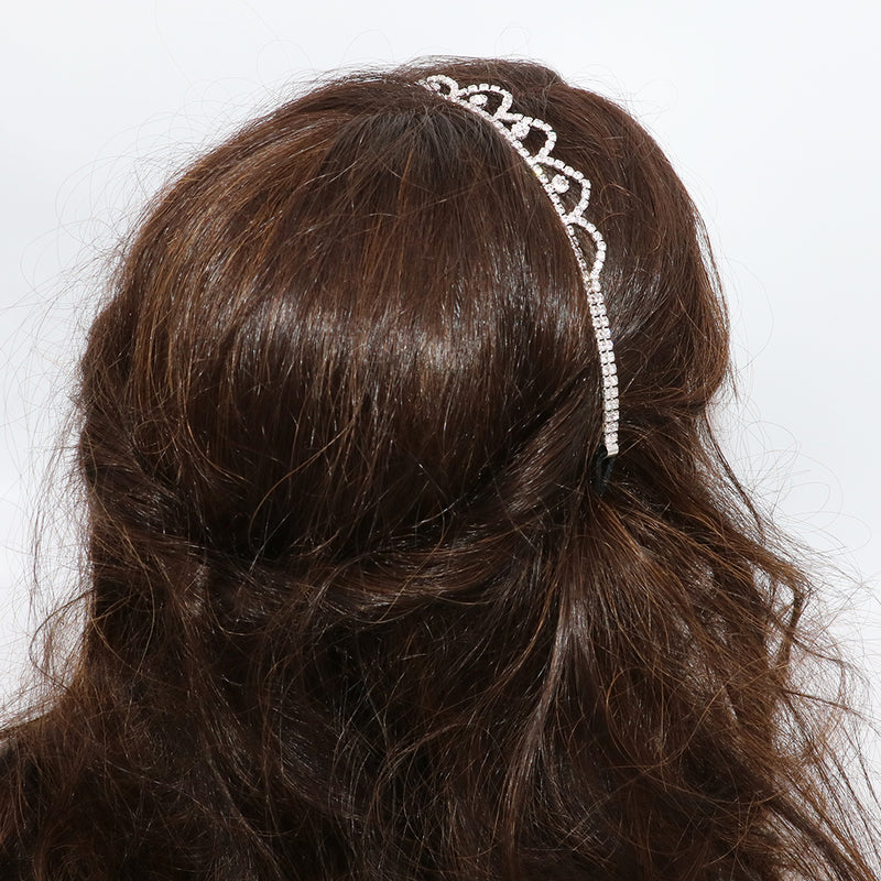 Chic Crystal Rhinestone Stretch Elastic Headband Hair Accessory, 9.25"