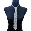 Stunning 6mm Simulated Pearl Necktie Necklace And Stud Earrings Gift Set, 14"+3" Extender