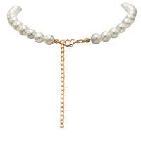 Stunning Simulated Pearl Knotted Strand Necklace With Lobster Clasp (16"+3" Extender, Cream, Gold Tone, 8MM)