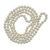 Women's Stunning Simulated Pearl Knotted Long Endless Necklace Strand (8mm, 48", Cream)