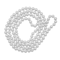 Women's Stunning Simulated Pearl Knotted Long Endless Necklace Strand (8mm, 48", White)