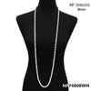 Women's Stunning Simulated Pearl Knotted Long Endless Necklace Strand (8mm, 48", White)