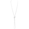 Women's Stunning Simulated Pearl Knotted Long Endless Necklace Strand (8mm, 60", White)