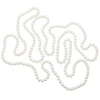 Women's Stunning Simulated Glass Pearl Knotted Long Necklace Strand (8mm, 84", Cream)