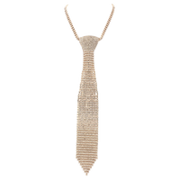 Stunning Crystal Rhinestone Necktie Necklace, 18"+3" Extender