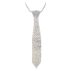 Stunning Crystal Rhinestone Necktie Necklace, 18"+3" Extender (AB Crystal Silver Tone)