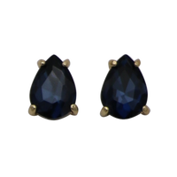 Timeless Classic Colorful Teardrop Stud Earrings With Hypoallergenic Sterling Silver Post Backs, 0.55" (Montana Blue Gold Tone)