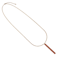 Women's Mother of Pearl Bar Pendant Extra Long Necklace 32"