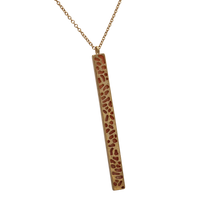 Women's Mother of Pearl Bar Pendant Extra Long Necklace 32"